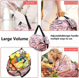 Reusable Foldable Shopping Bags - Waterproof Nylon Tote with Zipper | Lightweight Grocery Bag Set
