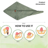 Hair Towel Wrap for Women-Quick Drying Microfiber Towel for Hair with Elastic Loop for Tying-Super Absorbent Head Towels Wrap for Ladies Hair Turban
