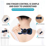 Rechargeable Mini Massager with 8 Modes - Electric Muscle Stimulator for Back Shoulder Pain Relief