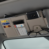 Car sun visor organizer storage pouch with multiple pockets for sunglasses cards documents auto accessory