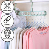 Space Saver Folding Hangers Pack of 3 - Multi-Functional Adjustable Clothes Storage Rack | Anti-Slip Portable Hangers