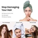 Hair Towel Wrap for Women-Quick Drying Microfiber Towel for Hair with Elastic Loop for Tying-Super Absorbent Head Towels Wrap for Ladies Hair Turban