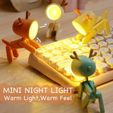 LED desk lamp deer shape showing various color options multicolor lighting effects