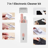 Electronics cleaning kit 7-in-1 organized in portable storage case with all cleaning tools visible
