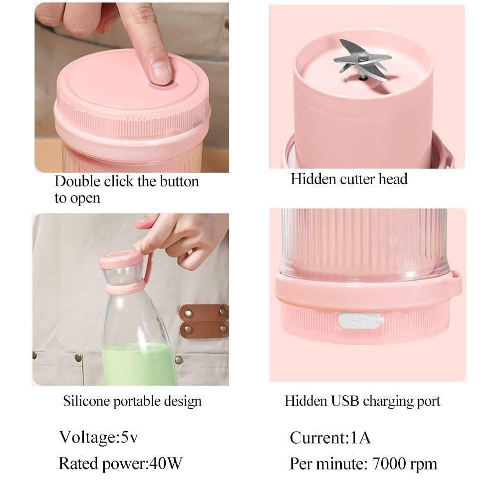 Portable Mini Juicer Bottle Electric - Personal Blender USB Rechargeable | Travel Smoothie Maker