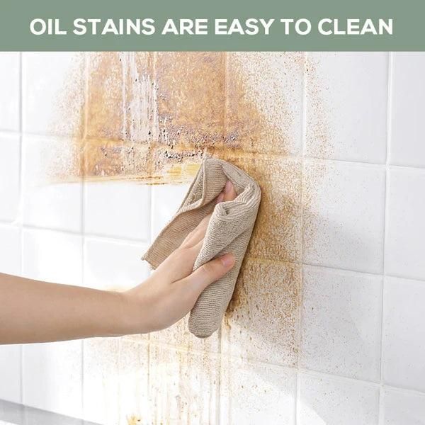 Transparent wall protection film applied behind door protecting from handle damage and scratches