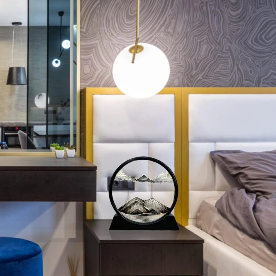 3D Moving Sand Art Picture Frame - Deep Sea Flowing Sandscape Liquid Motion Decor for Home & Office | Relaxing Desktop Ornament & Unique Gift for Kids & Adults