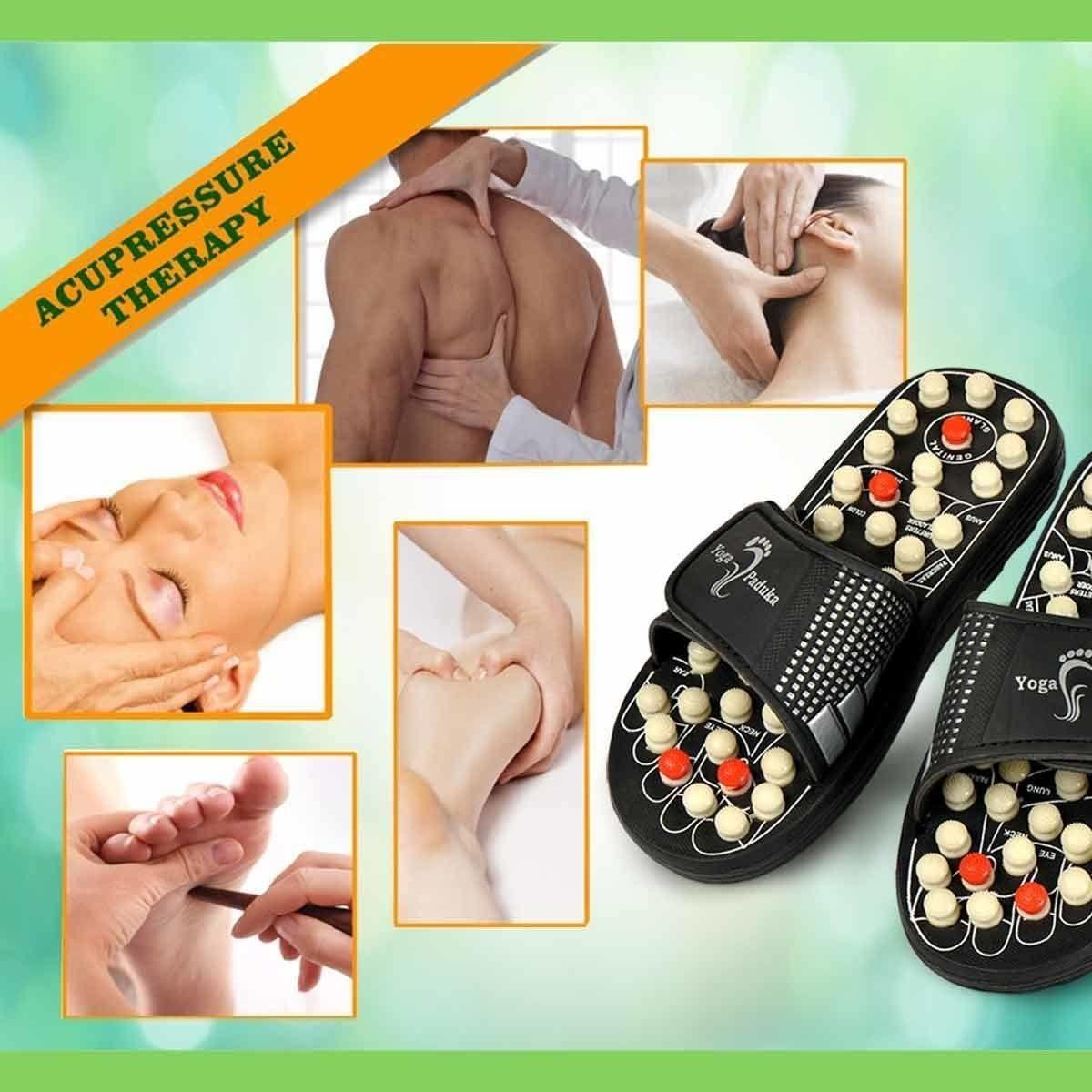 Acupressure Magnetic Therapy Paduka Slippers - Full Body Blood Circulation Massage Footwear Men Women