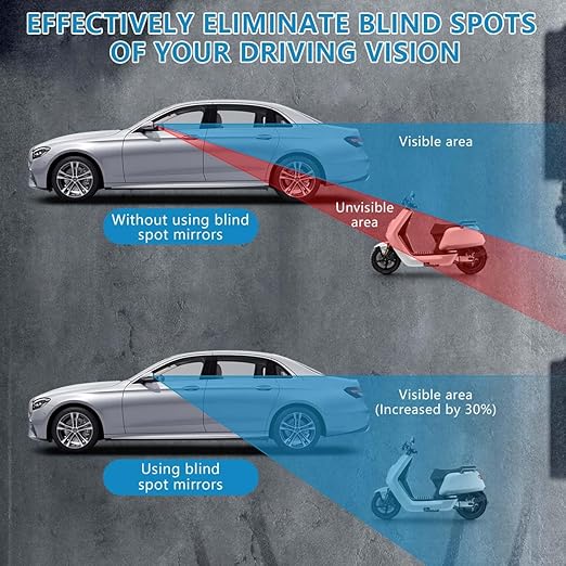 High quality round car mirror glass surface showing clear reflection for safe driving visibility