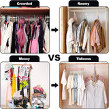 Space Saver Folding Hangers Pack of 3 - Multi-Functional Adjustable Clothes Storage Rack | Anti-Slip Portable Hangers