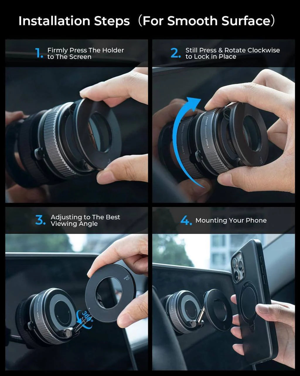 Vacuum Suction Magnetic Bracket Phone Holder - Universal Wall Mount Stand | Hands-Free Mobile Holder