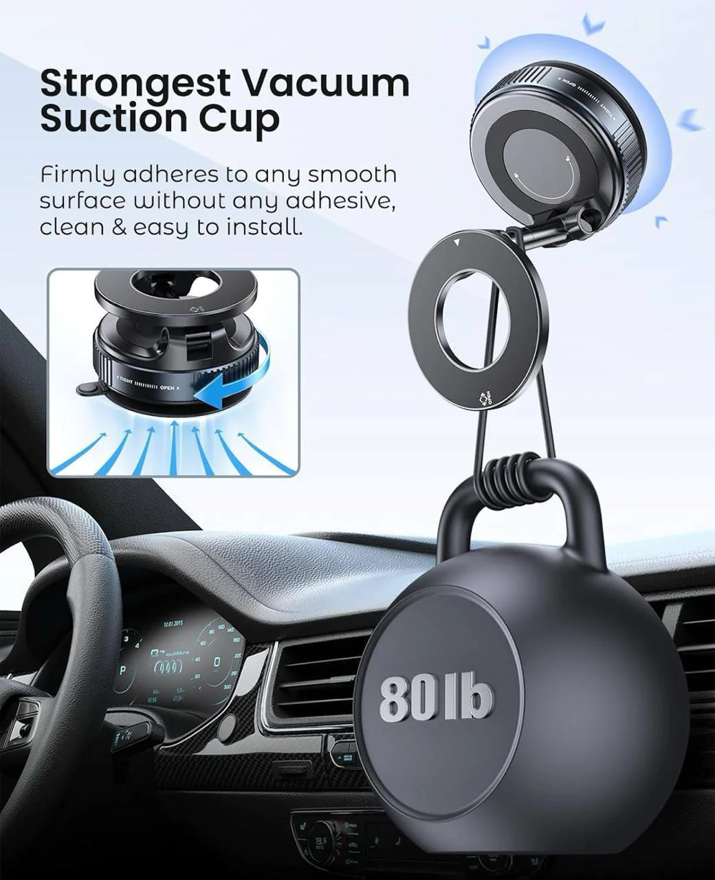 Vacuum Suction Magnetic Bracket Phone Holder - Universal Wall Mount Stand | Hands-Free Mobile Holder