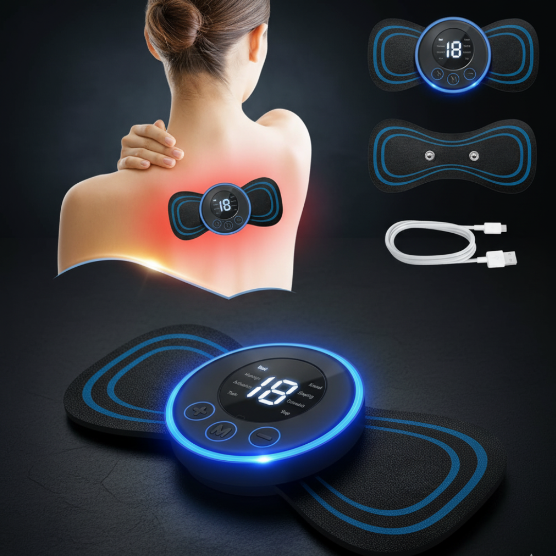 Mini electric massager 8 modes 19 levels rechargeable portable muscle pain relief device