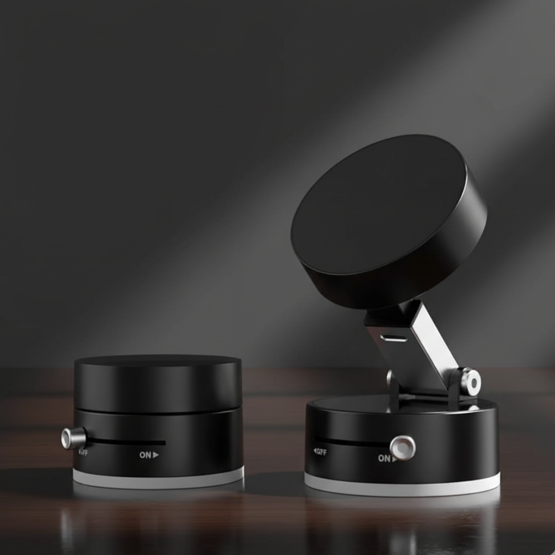 Vacuum magnetic suction phone holder 360 degree rotatable foldable mount universal compatibility