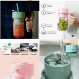 Portable Crusher Juicer With Handle & Straw – USB Rechargeable | 6 Stainless Steel Blades | 420ML | Fresh Juice & Smoothie Blender