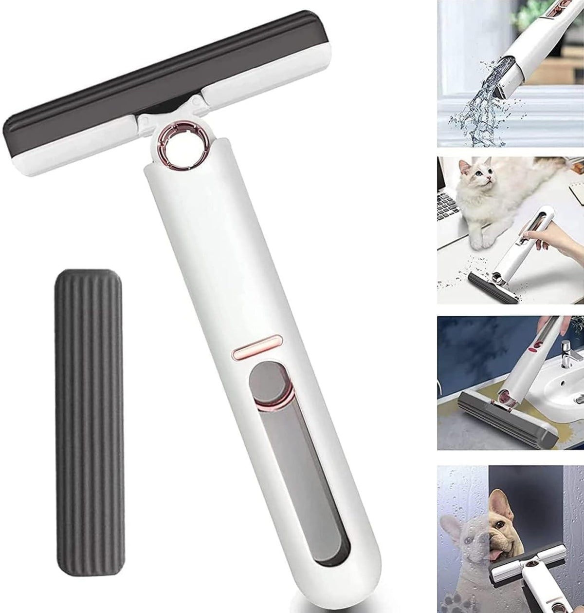 Portable Self-Squeeze Mini Mop – Strong Absorbent Mop for Bathroom & Kitchen