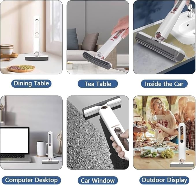 Portable Self-Squeeze Mini Mop – Strong Absorbent Mop for Bathroom & Kitchen