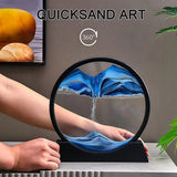 3D Moving Sand Art Picture Frame - Deep Sea Flowing Sandscape Liquid Motion Decor for Home & Office | Relaxing Desktop Ornament & Unique Gift for Kids & Adults