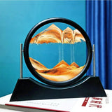 3D Moving Sand Art Picture Frame - Deep Sea Flowing Sandscape Liquid Motion Decor for Home & Office | Relaxing Desktop Ornament & Unique Gift for Kids & Adults