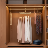 Space saver folding hangers pack of 3 multicolor adjustable clothes storage rack anti-slip portable